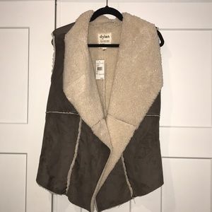 Dylan suede/faux fur open vest size L
